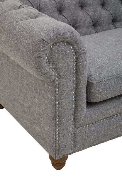 Seville Three Seat Grey Linen Sofa