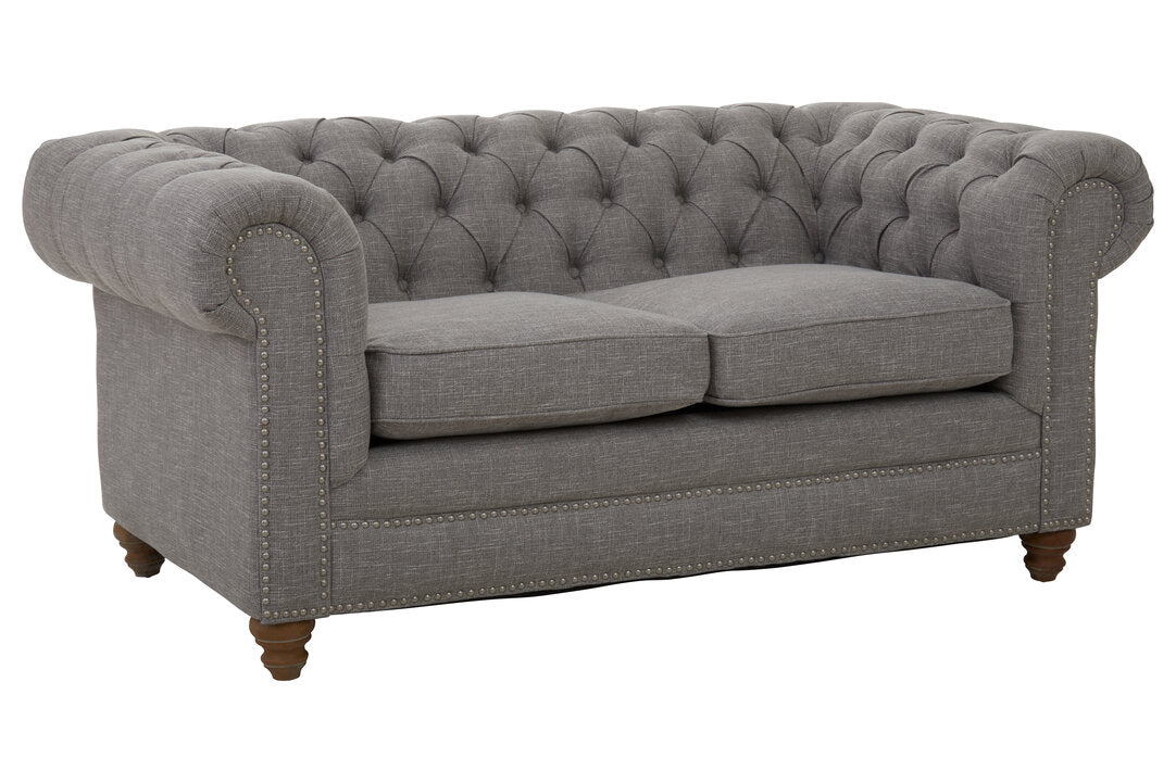 Seville Two Seat Grey Linen Sofa