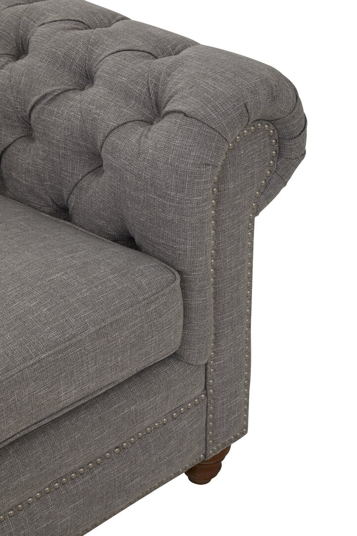 Seville Two Seat Grey Linen Sofa