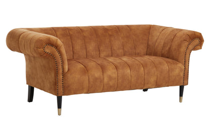 Milan Two Seat Gold Velvet Sofa