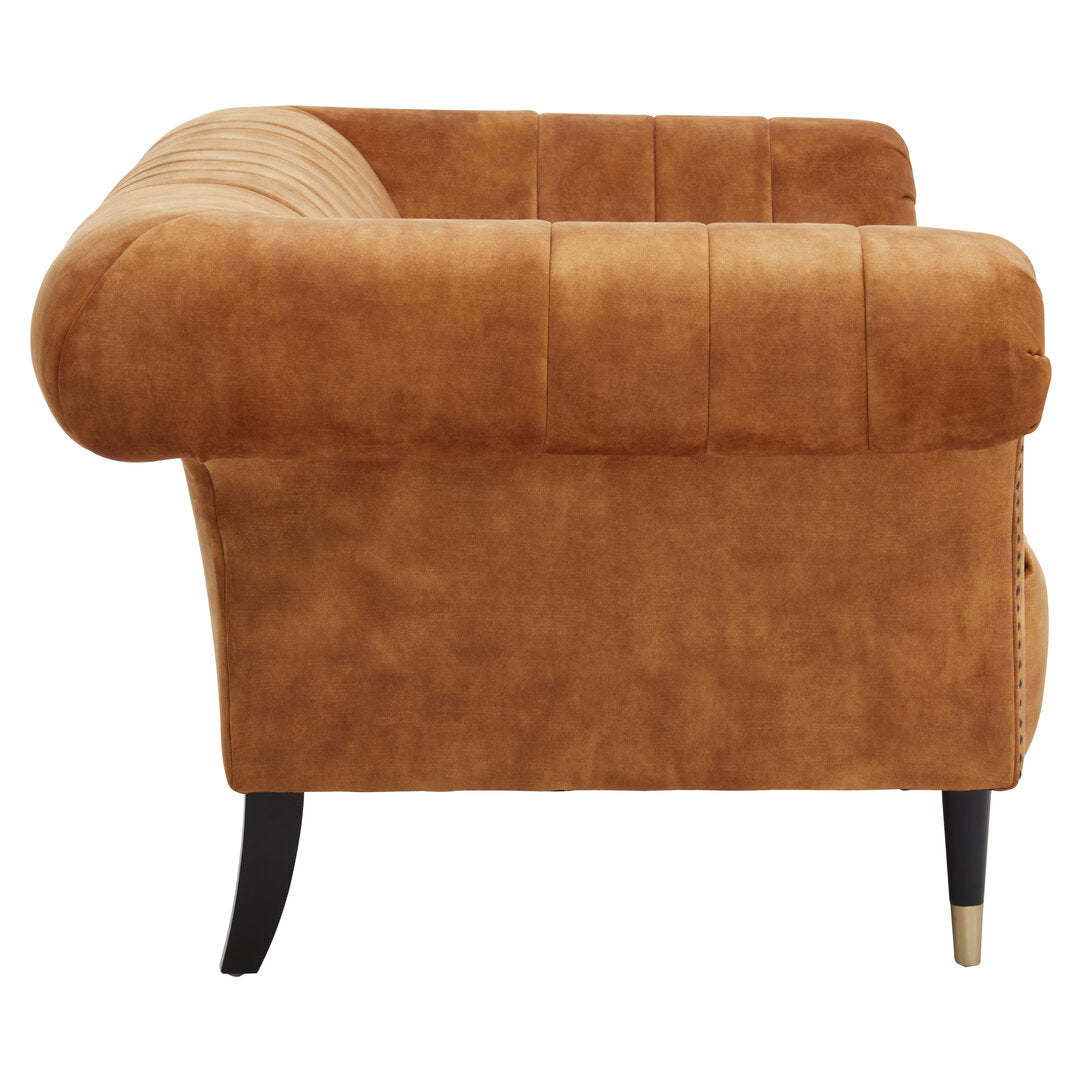 Milan Two Seat Gold Velvet Sofa