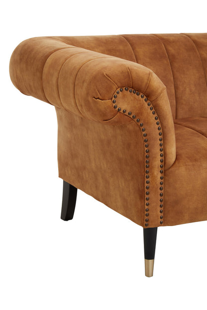 Milan Two Seat Gold Velvet Sofa
