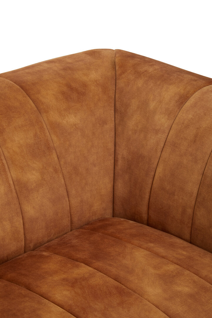 Milan Two Seat Gold Velvet Sofa