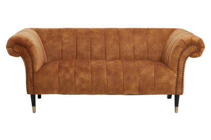 Milan Two Seat Gold Velvet Sofa