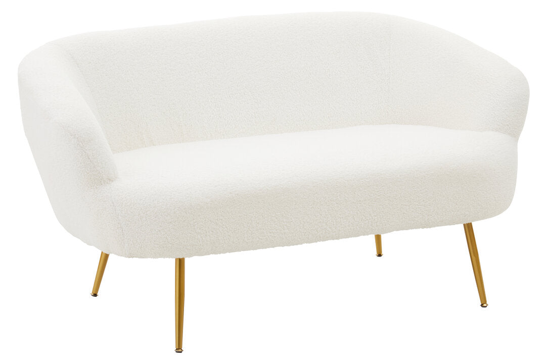 Cordoba Two Seat Sofa With Gold Finish Legs