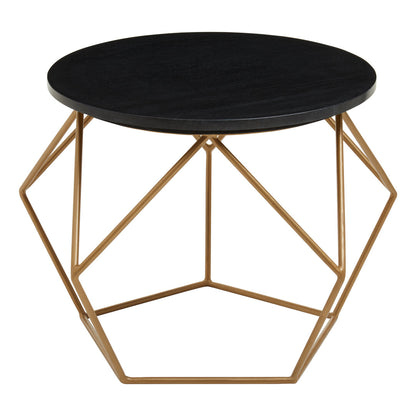Loxley Round Marble Top Coffee Table With Gold Finish Frame