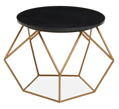 Loxley Round Marble Top Coffee Table With Gold Finish Frame