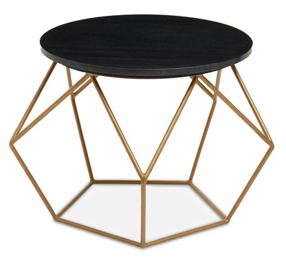 Loxley Round Marble Top Coffee Table With Gold Finish Frame