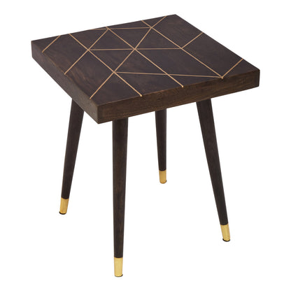 Penzance Mango Wood And Gold Tip Legs Side Table
