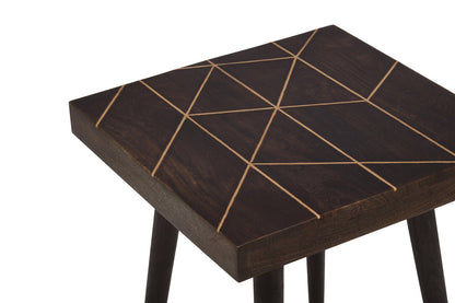 Penzance Mango Wood And Gold Tip Legs Side Table