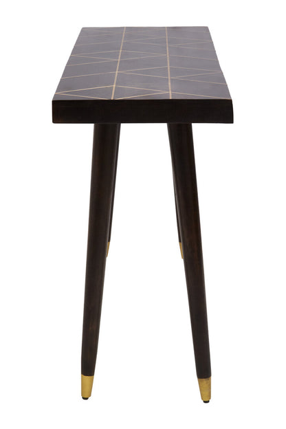 Penzance Mango Wood And Gold Finishing Console Table