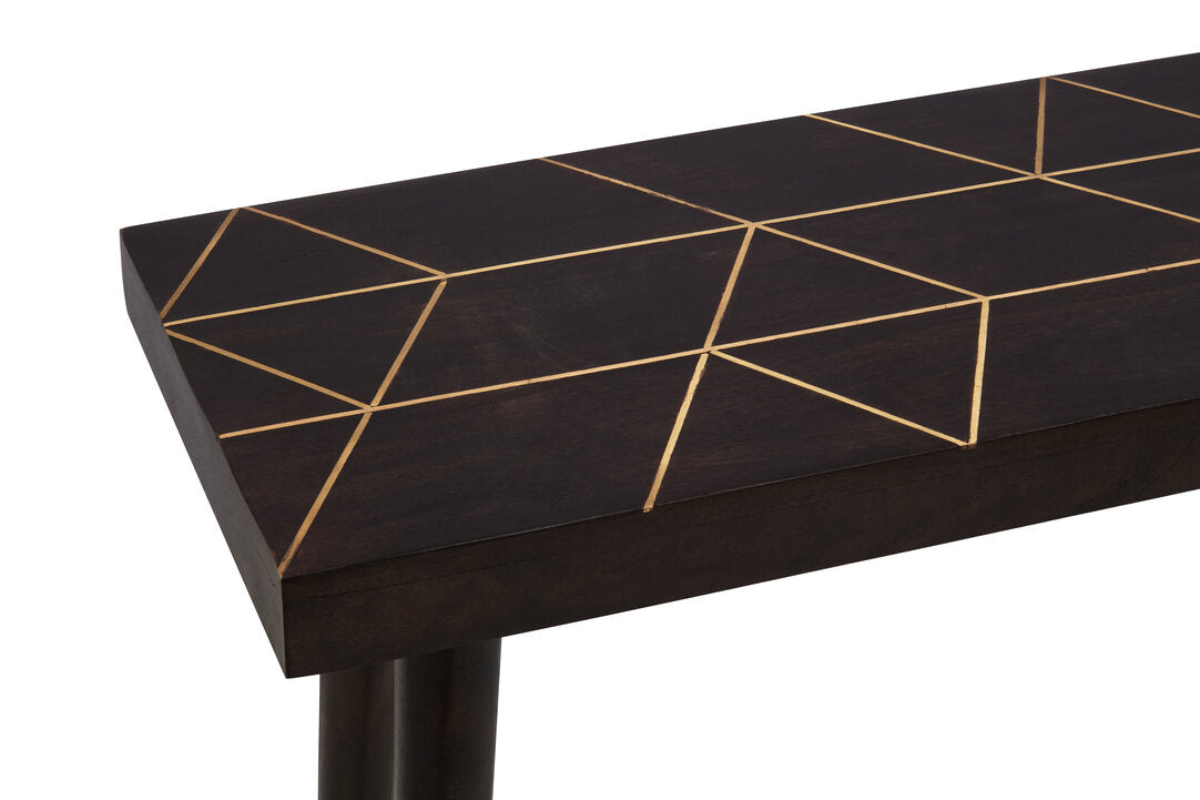 Penzance Mango Wood And Gold Finishing Console Table