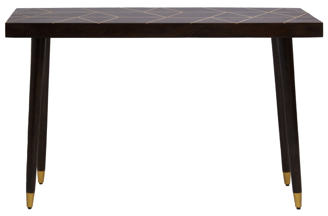Penzance Mango Wood And Gold Finishing Console Table