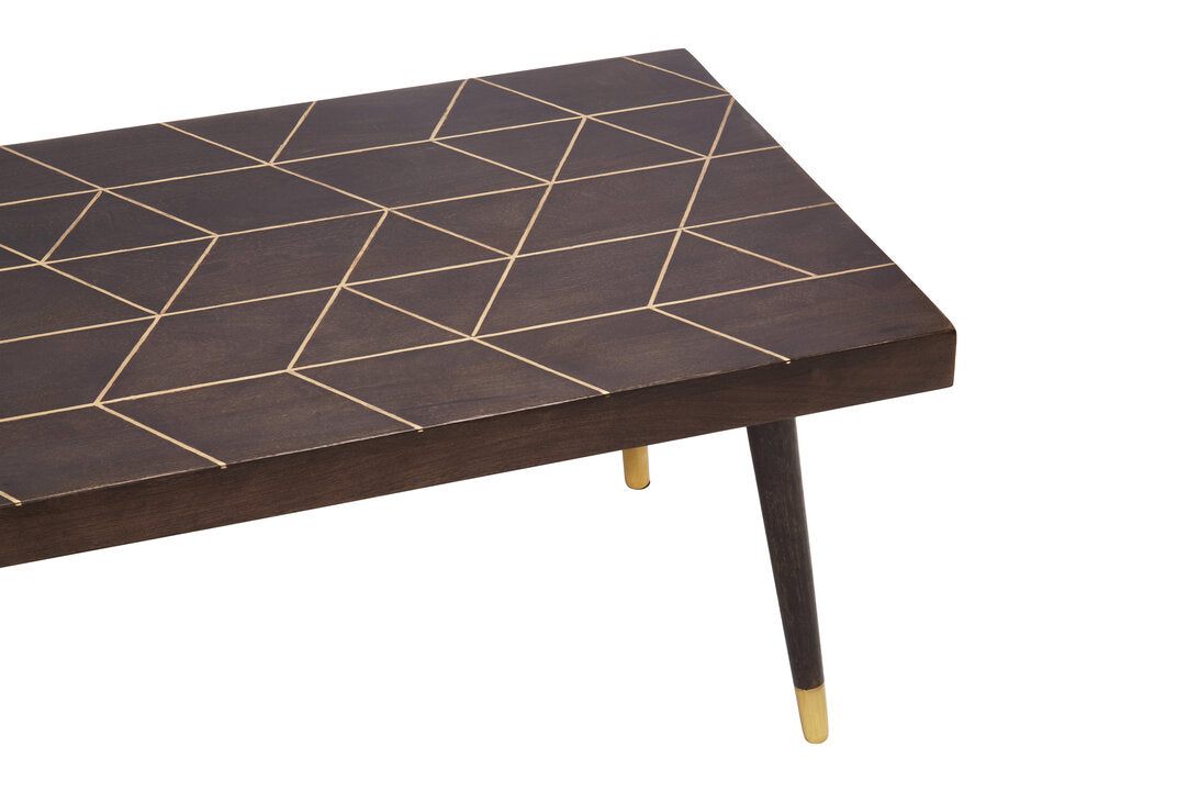 Penzance Mango Wood And Gold Finishing Coffee Table