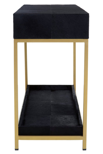 Vienna Townhouse Hair on Leather Two Drawer Console Table