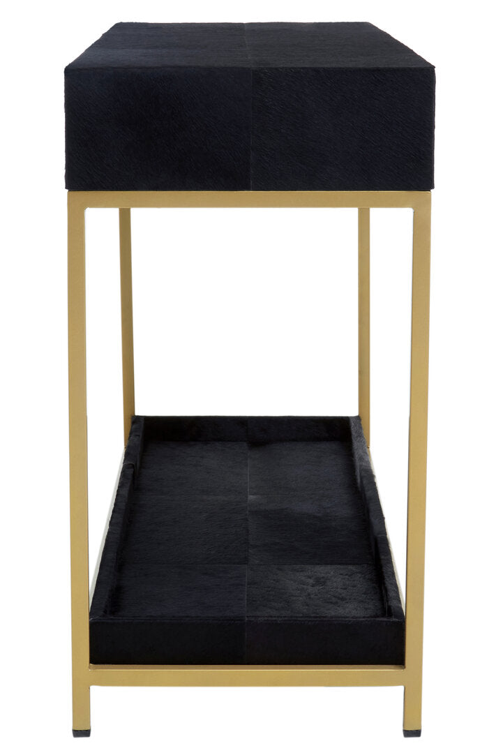 Vienna Townhouse Hair on Leather Two Drawer Console Table