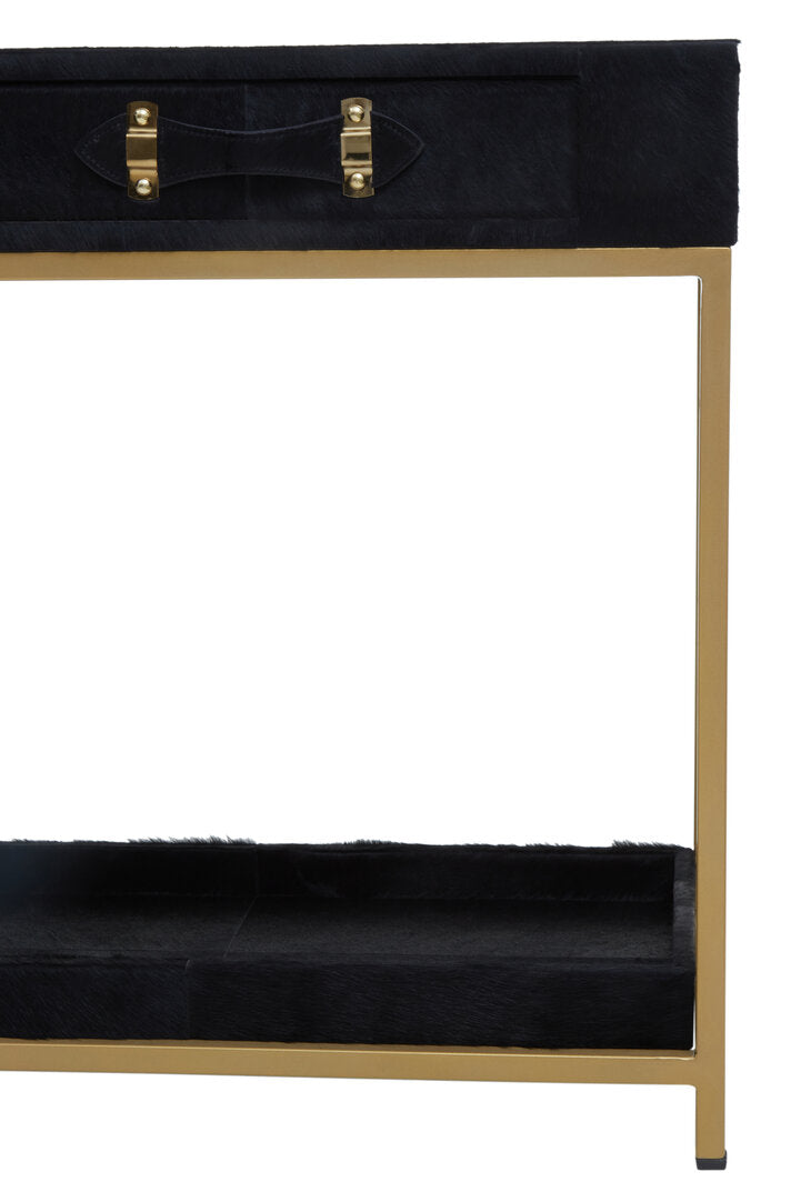 Vienna Townhouse Hair on Leather Two Drawer Console Table