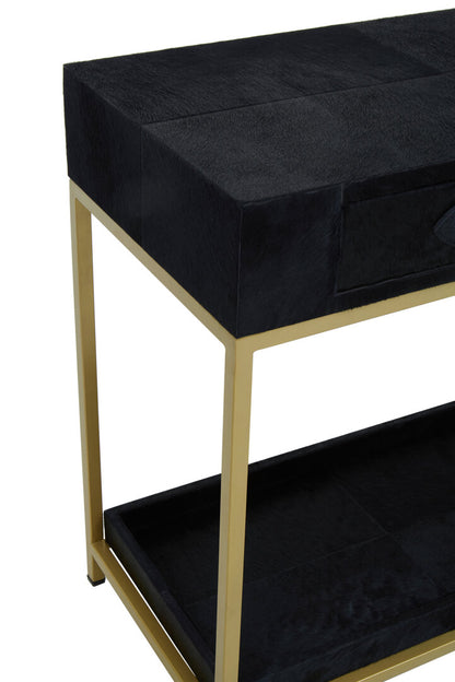 Vienna Townhouse Hair on Leather Two Drawer Console Table