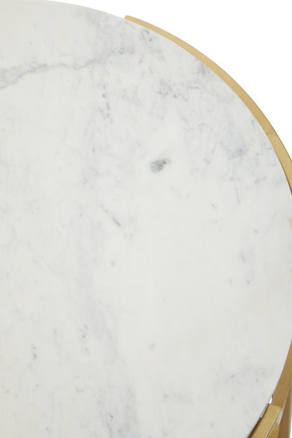 Chelsea Two Tier White And Gold Side Table