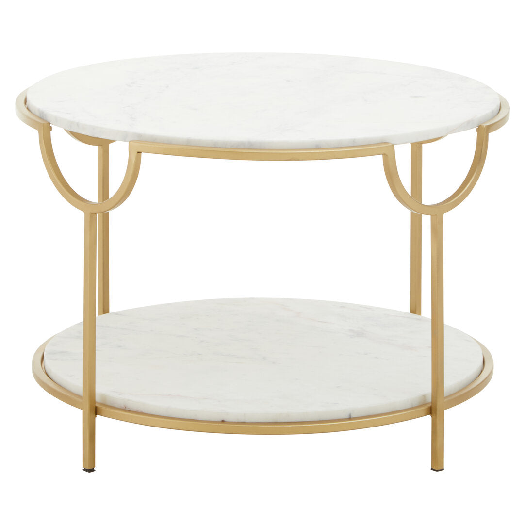 Chelsea Two Tier White And Gold Side Table