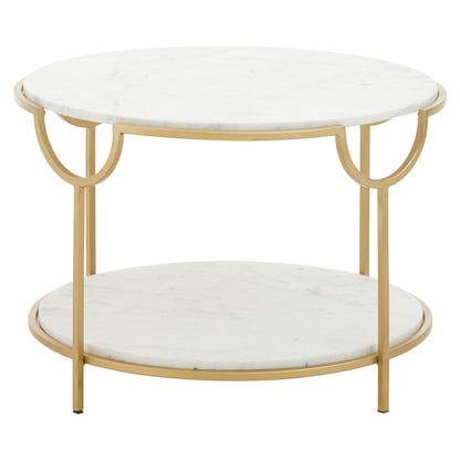 Chelsea Two Tier White And Gold Side Table