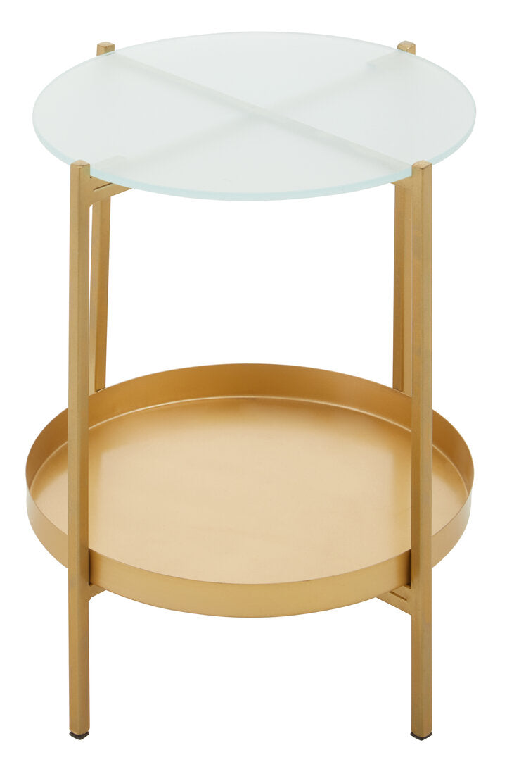 Chelsea Two Tier Glass And Iron Side Table