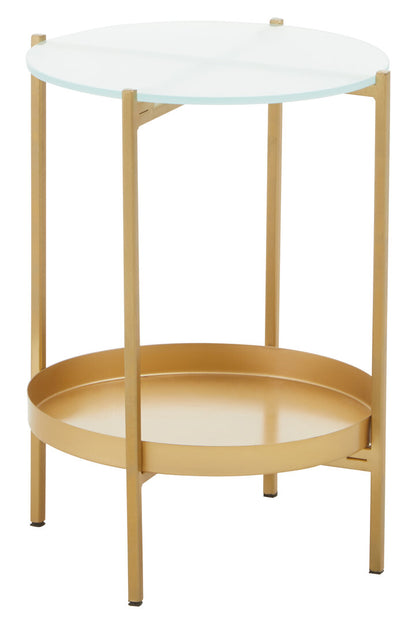 Chelsea Two Tier Glass And Iron Side Table