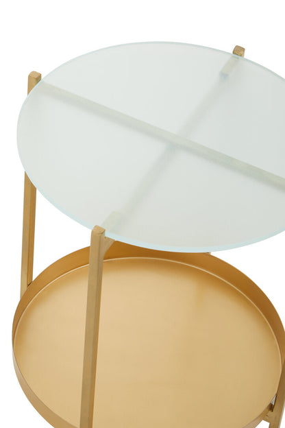 Chelsea Two Tier Glass And Iron Side Table