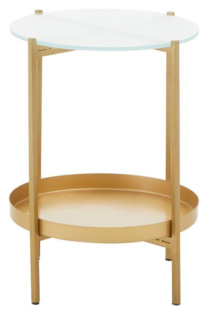 Chelsea Two Tier Glass And Iron Side Table