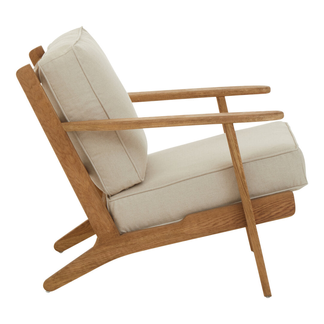 Capri Natural Linen And Oak Armchair