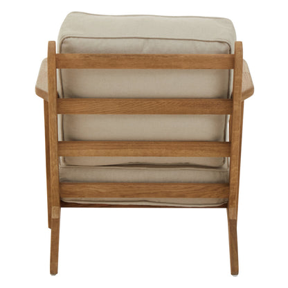 Capri Natural Linen And Oak Armchair