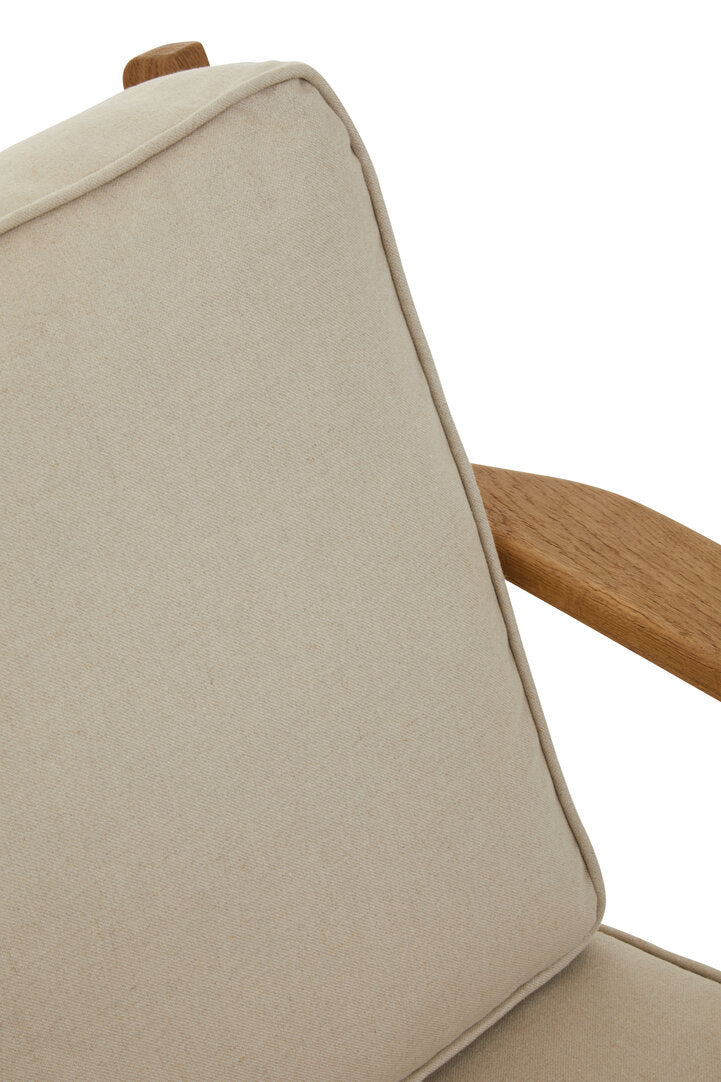 Capri Natural Linen And Oak Armchair