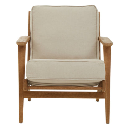 Capri Natural Linen And Oak Armchair