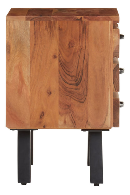 Florence Three Drawer Acacia Side Table