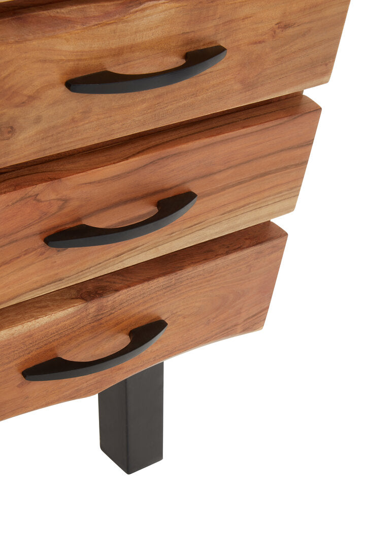 Florence Three Drawer Acacia Side Table