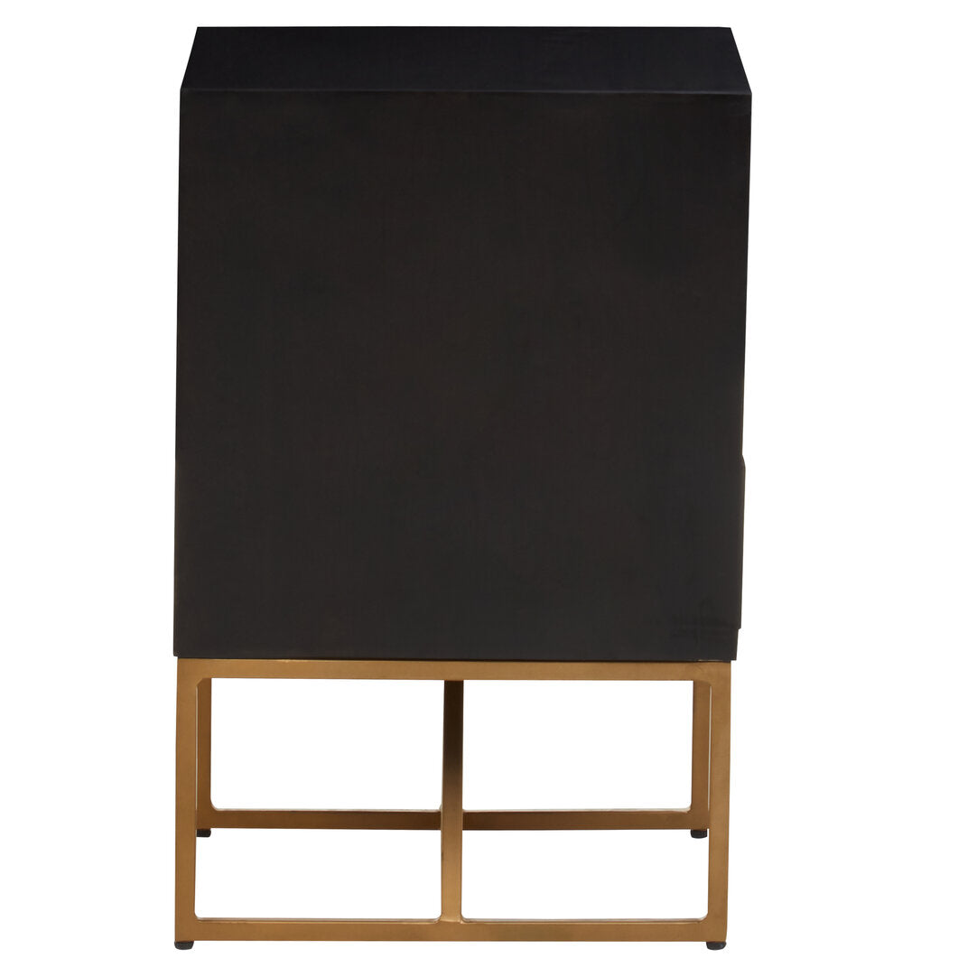 Monaco Black Side Table with 3 Drawers