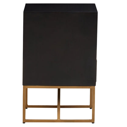 Monaco Black Side Table with 3 Drawers