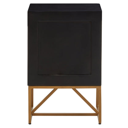 Monaco Black Side Table with 3 Drawers