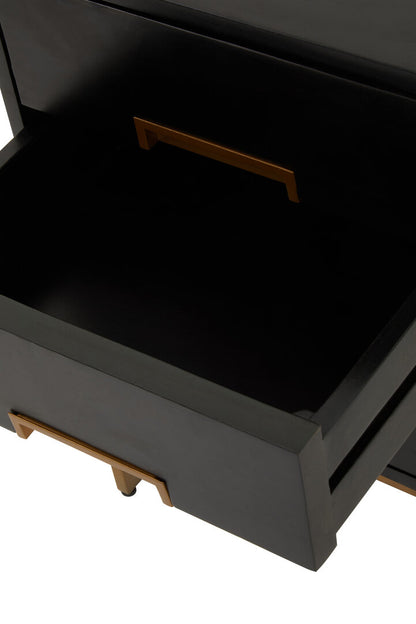 Monaco Black Side Table with 3 Drawers