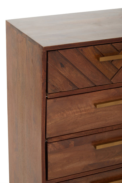 Cannes Mango Wood Chest of 5 Drawers