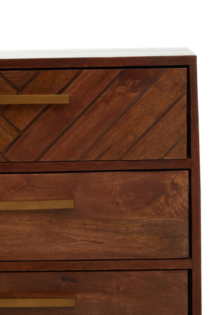 Cannes Mango Wood Chest of 5 Drawers