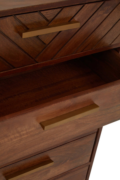 Cannes Mango Wood Chest of 5 Drawers