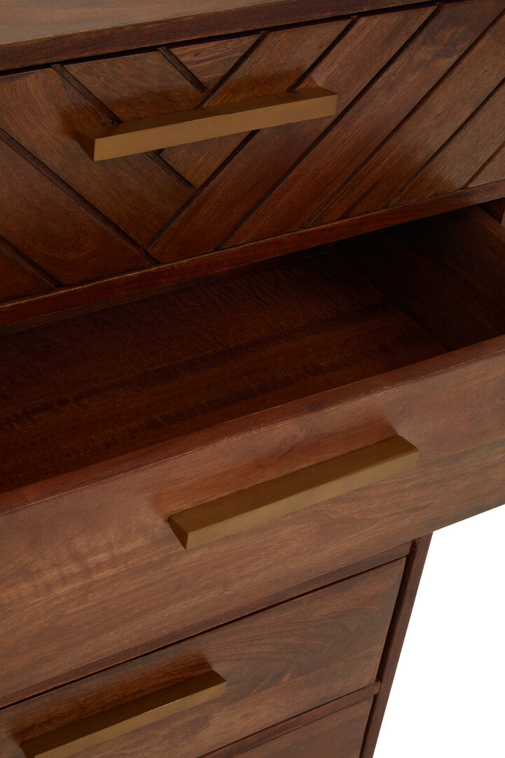 Cannes Mango Wood Chest of 5 Drawers