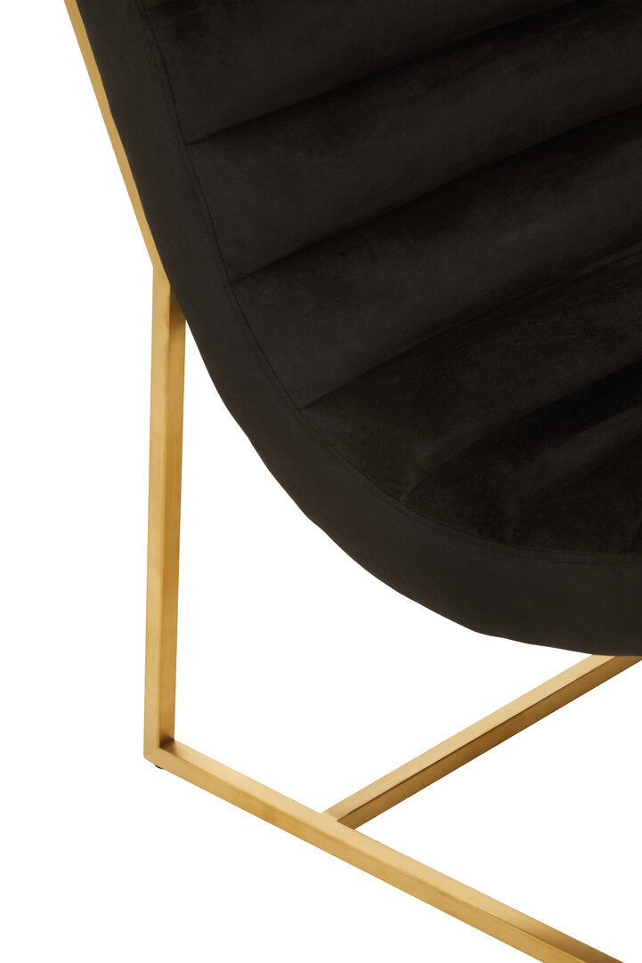 Valencia Black and Gold Lounge Chair