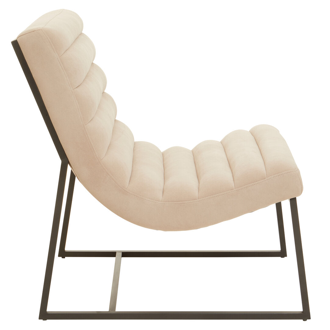 Valencia Ivory Velvet Lounge Chair