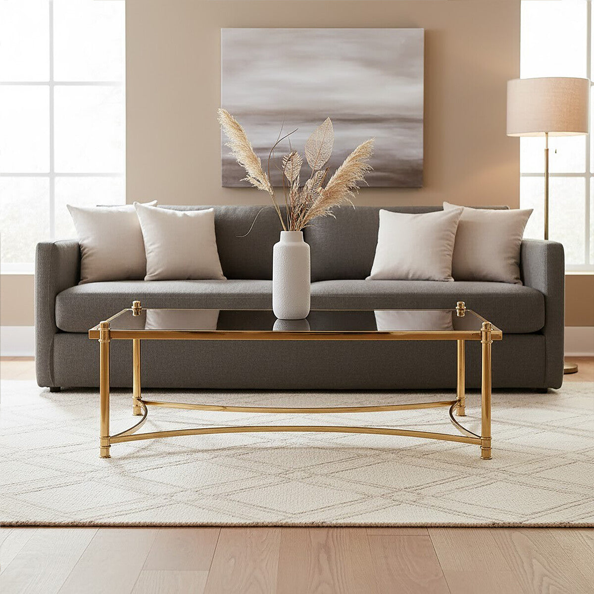 Monaco Rectangular Coffee Table with Glass 