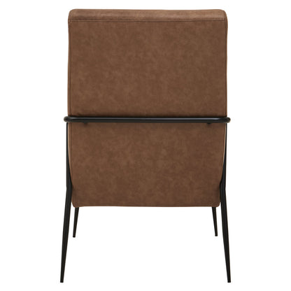 Harrogate Brown Leather Chair With Tapered Back