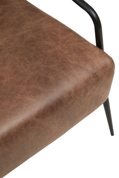 Harrogate Brown Leather Chair With Tapered Back