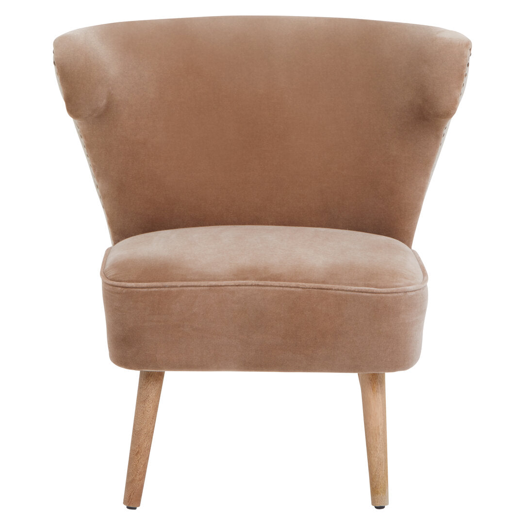 Granada Mink Velvet and Natural Linen Chair