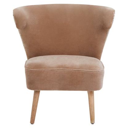 Granada Mink Velvet and Natural Linen Chair